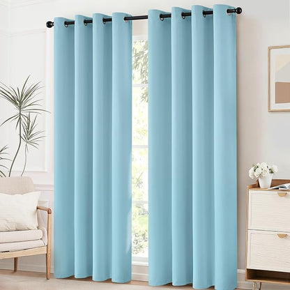 Yakamok Room Darkening Curtains 52x84 inch Length Sky Blue-Living Room | 2 - Image 2