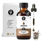 Dolce Flav Natural Brown Food Coloring – 2 oz Liquid Color from Class IV Caramel with Graduated Dropper | Water-Soluble | For Baking, Beverages & Sauces | Kosher | Made in USA