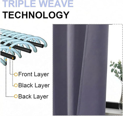 Simplebrand Greyish Purple Blackout Curtains - Image 5