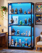 Airynee Display Cabinet with Glass Doors, 4-Tier Curio Cabinet with 7 Vibrant 3 by Airynee