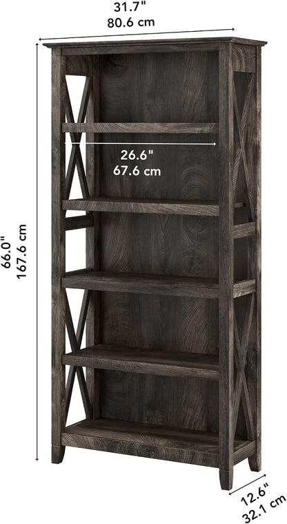 Bush Home Tall 5 Shelf Bookcase - Image 3