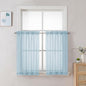 Chyhomenyc Sky Blue Sheer Curtains 30 inch Length 2 Panels, Light Filtering by Chyhomenyc