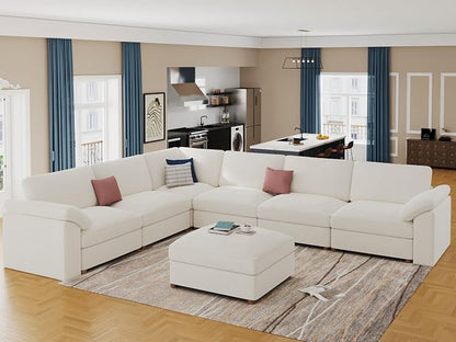 EASE MOOSE Sectional Modular Sofa, Luxury FSC Certified Chenille Comfty Deep by EASEMOOSE