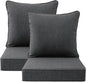 Outdoor Deep Seat & Back Cushion Set, 24 x 24 Inch Water Repellent and Fade by Supflourishia