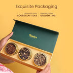 Teaniru, Grandeur Tea Collection – Pack of 40 | Loose Leaf Tea Sampler Gift | 3 Flavored Tea - Black, Herbal & Green Tea | Loose Leaf Tea Gift Set for Corporate Gifting