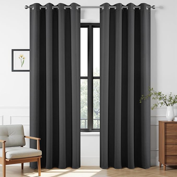 Joydeco Blackout Curtains 84 Inch Length 2 Panels Set, Thermal Insulated Long by JOYDECO