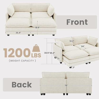 78'' Modular Sectional Cloud Couch - Image 2