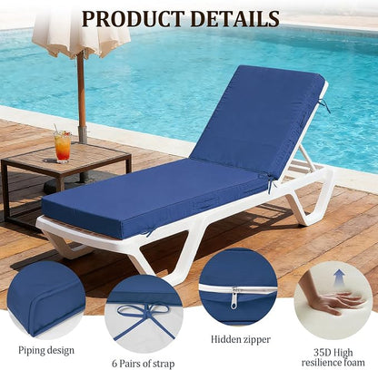 72x21x4in Lounge Cushions for Outdoor Furniture, Outdoor Lounge Chair Cushions - Image 5