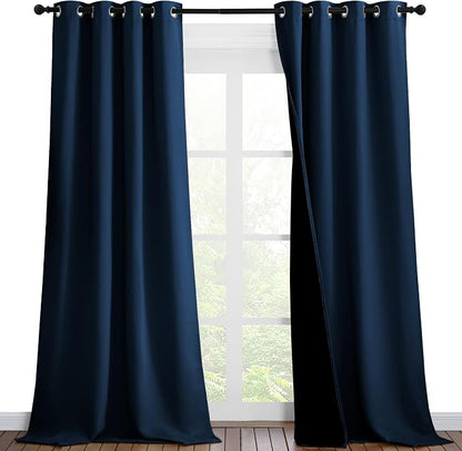 NICETOWN 100% Blackout Blinds, 46 inches x 96 inches, Laundry Room Decor Window by NICETOWN