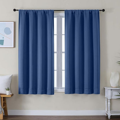 Simplebrand Ava Royal Blue Short Blackout Curtains by Simplebrand