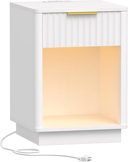 Akxomel Fluted Nightstand, Wooden Night Stand - Image 9