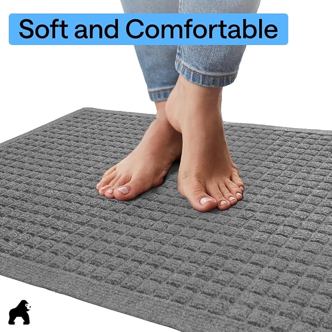 GORILLA GRIP® Ultra Absorbent Front Door Mat Outside Entrance, Traps Dirt and - Image 8