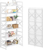 4NM 6 Tiers No Assembly Book Shelves, 61.8" H Folding Bookshelf Bookcase Open by 4NM