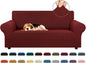 Stretch Loveseat Couch Cover, 2 Cushion Couch Slipcover, Dark Red | 1-Piece by KEKUOU