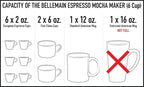 Bellemain Stovetop Espresso Maker | Italian Moka Pot Espresso Maker, Classic Aluminum Design Mocha Pot for Home Brewing & Camping | Easy to Use & Clean - 6-Cup, Silver