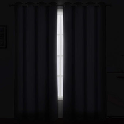 Blackout Curtains 52 x 84 Inch Long Grey Curtains Set of 2 Panels Thermal - Image 3