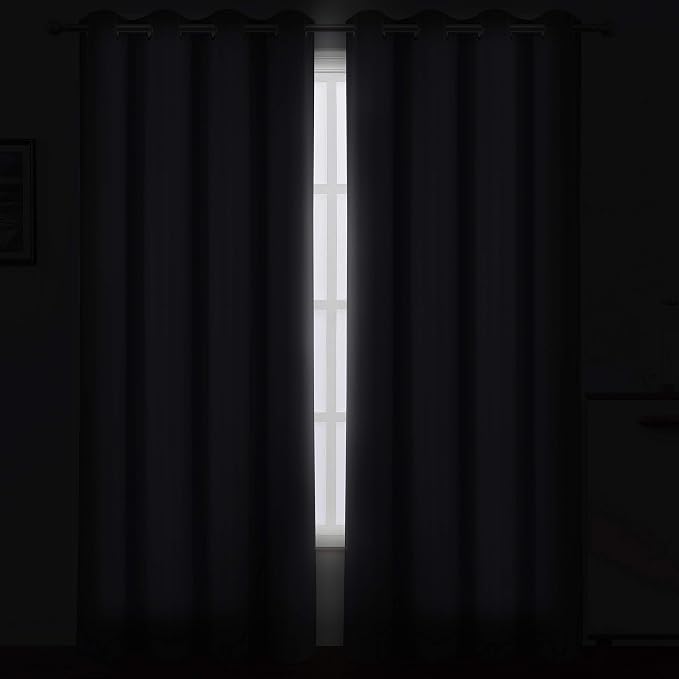 Blackout Curtains 66 x 84 inch/Grey Curtains Set of 2 Panels/Thermal Insulated - Image 3