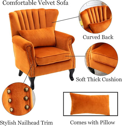 Velvet Accent Chairs Set of 2 - Image 6