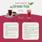 Sweet Hibiscus Cinnamon Green Tea Bags (50 Count), Caffeinated, Real and Natural, Blended with Fresh Herbs and Spices, Gluten Free