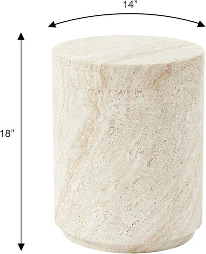 LeisureMod 14” Wide Round Side Table in Fiberstone - Image 3