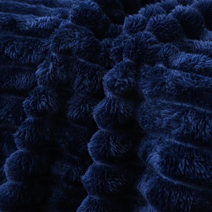 Navy Blue Fleece Throw Blanket 50”×60” - Image 5