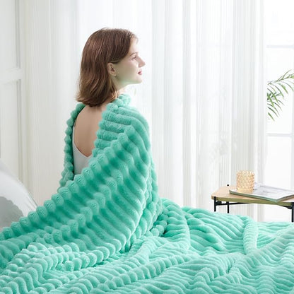 NEWCOSPLAY Fleece Ribbed Cozy Throw Blanket - Image 7