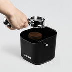 MHW-3BOMBER Espresso Knock Box, 1.2L(15 Cups) Coffee Knock Box with Coffee Clean Brush and Removable Knock Bar for Espresso Puck, Coffee Ground, Durable Espresso Accessories, Black, CS7090-OS