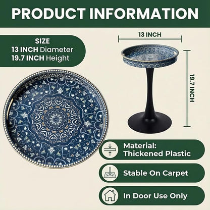 Gesodant Boho Chic Round Side Table, Stable Hourglass Pedestal Base, Unique - Image 3