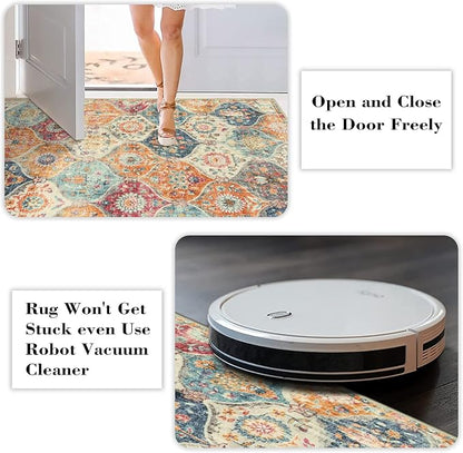 Lahome Moroccan Washable Round Area Rug, Round Rug 5ft Soft Non-Slip, - Image 5