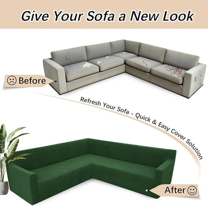Arfntevss Stretch Sectional Couch Covers L Shaped Corner Sectional Sofa Cover - Image 6