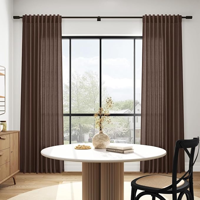 Cappuccino Linen Curtains 80 Inch Length - Image 7