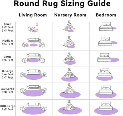 OLANLY Purple Round Rugs for Bedroom - Image 8