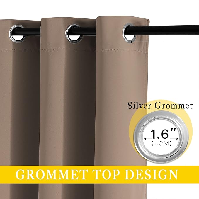 NICETOWN Blackout Curtain for Sliding Door, Grommet Top Thermal Insulated - Image 2