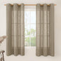 60 Inch Length Taupe Linen Curtains 2 Panels Set, Semi Sheer Light Filtering by LAMIT
