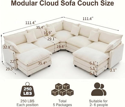 111.4" V-Shaped Corner Couch Sectional - Image 2
