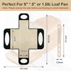 2 Pack Silicone Bread Loaf Pan Liners with Handles, Non-Stick& Easy Clean Baking Sling for 9x5 or 1.5lb Pans, Reusable Silicone Bread Sling with Storage Straps