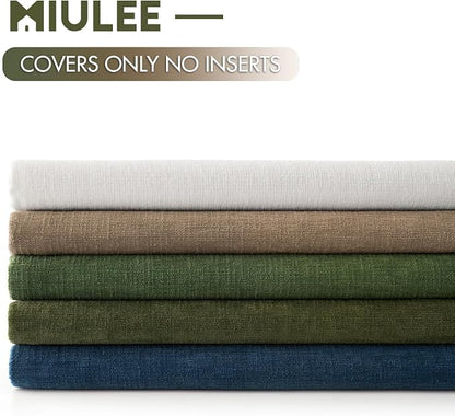MIULEE Bronze Chenille Couch Throw Pillow Covers, 18x18 | Set of 2, Farmhouse - Image 6