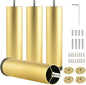 4 Pack 6 Inch Gold Metal Adjustable Furniture Risers Cylinder Legs Adjustable by Unknown