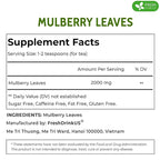 FreshDrinkUS, Permium 2oz Mulberry Leaves, 100% Natural & Pure from Mulberry Leaves, Mulberry Leaf Tea, Mulberry Loose Leaf Herbal Tea, No Additives, No Caffeine, Vegan