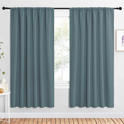 NICETOWN 2 Panels Blackout Curtains, Rod Pocket Window Curtains Room Darkning by NICETOWN