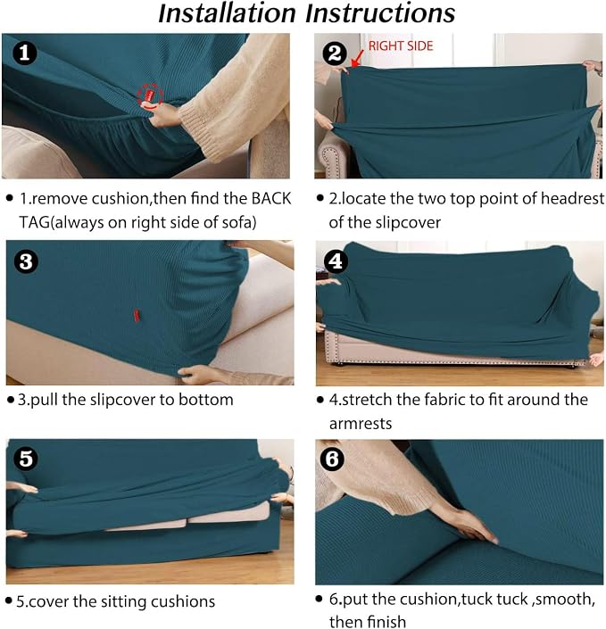 Turquoize 2 Piece Chair Covers Chair Slipcovers - Image 6