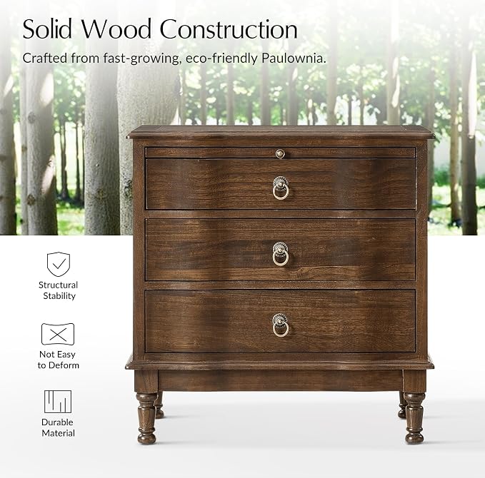 HULALA HOME Solid Wood End Table - Image 5