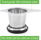 Two Pack Tea Infuser Basket Stainless Steel Tea Strainer Tea Filter With Small Strainer And Lid Tea Diffuser For Loose Tea Superior Brewing Experience (Two pack silver)