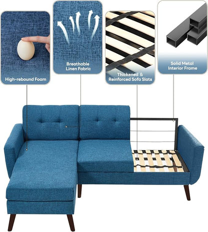 Kingfun L Shaped Couch, Sectional Couches, 3 Seater Sofas - Image 7