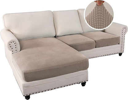 H.VERSAILTEX Sectional Couch Covers 3 Pieces Sofa Seat Cushion Covers L Shape - Image 2