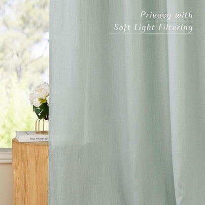 NICETOWN Rustic Linen 102 inch Long Curtains - Image 6