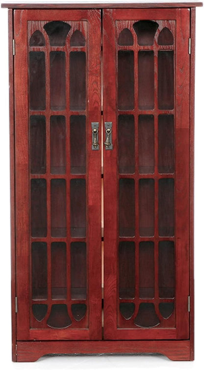 SEI Furniture - Window Pane Media Cabinet - Cherry - Transitional Design - Image 4