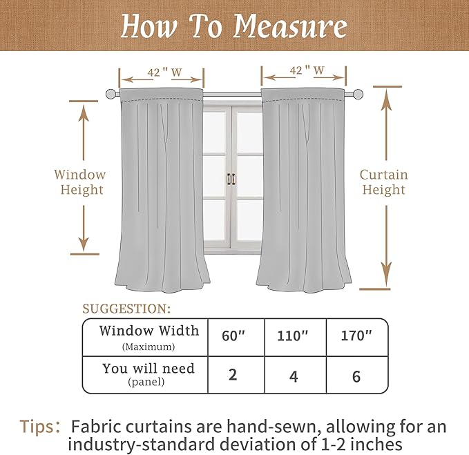 Natural 100% Blackout Linen Curtains 48 Inches - Image 9