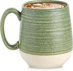 Hasense Ceramic Soup Cup With Handle, 20oz Large Coffee Cup for Home and Office, Perfect for Tea, Coffee, Latte, Dishwasher and Microwave Safe, 1 PCS(Green)