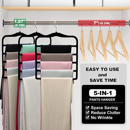 Closet Organizers and Storage, 5 Pack Velvet Pants-Hangers-Space-Saving - Image 6